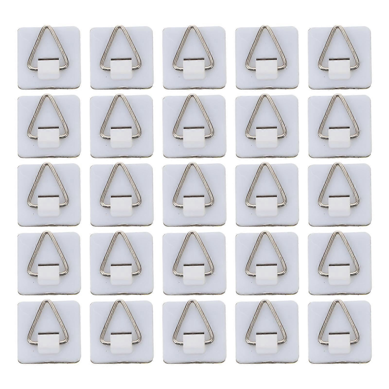 50 Stück Wandhaken Für Bilderrahmen, Bohrfreie Dreieckshaken (weiß)-2.4x2.4cm-white