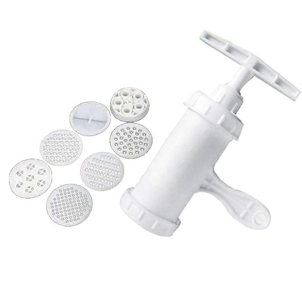 Mini-nudelmaschine Für Den Haushalt (manuell) – Nudelpresse + 7 Weiße Formen-white
