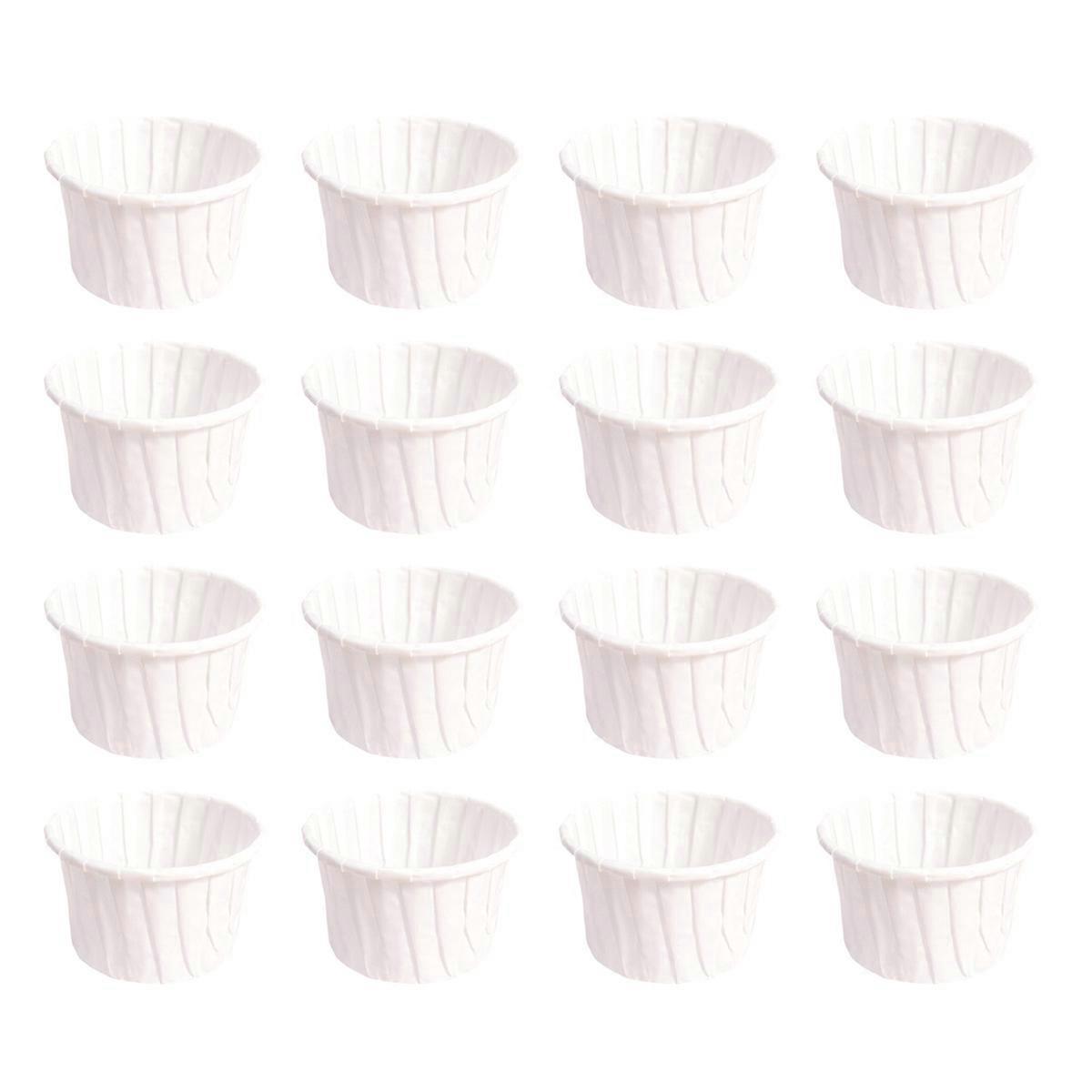 100 Stück Einweg-kuchenförmchen, Hitzebeständig, Muffinförmchen, Cupcake-backförmchen (weiß)-6.8x6.8cm