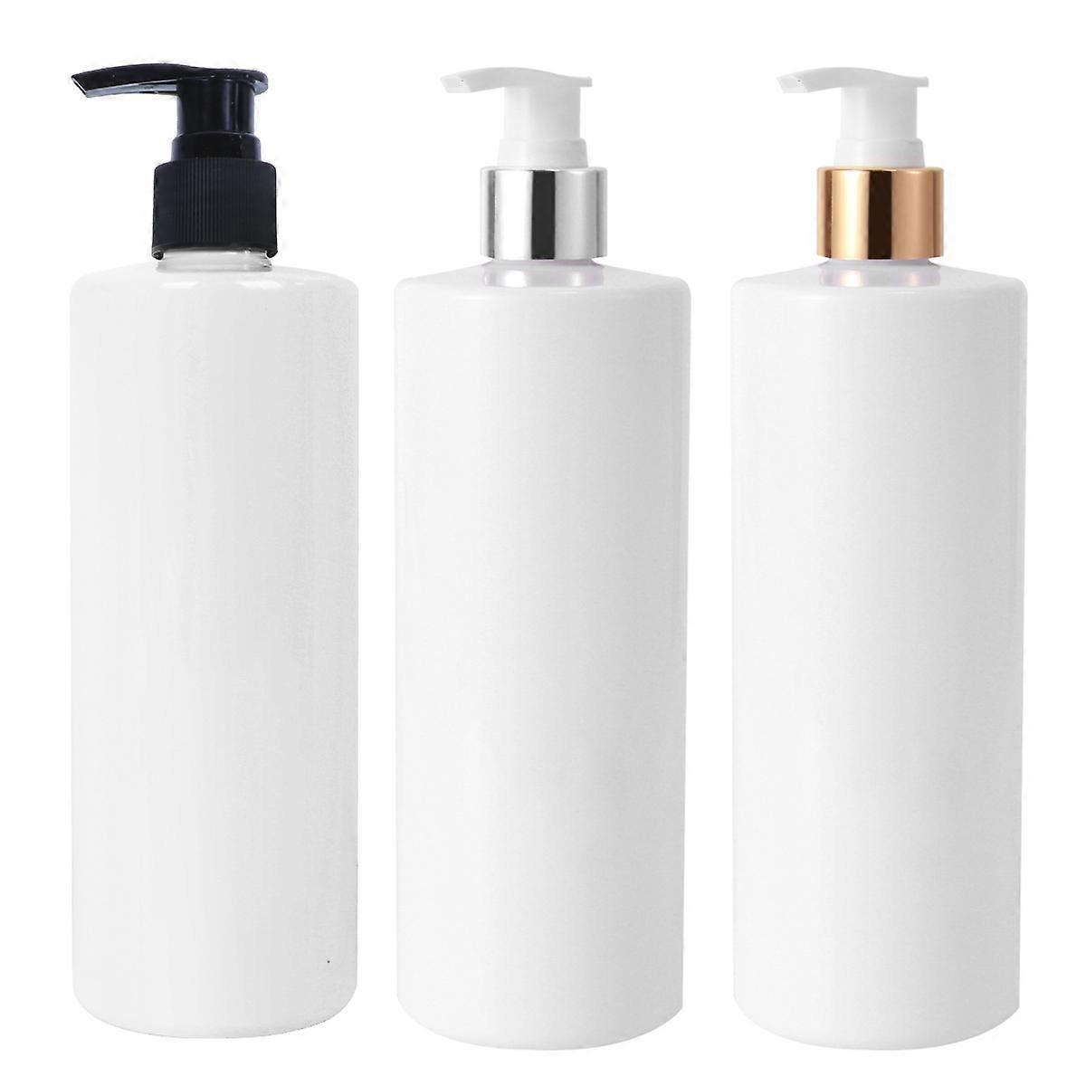 Stück 500 Ml Leere Flasche, Transparente Einfache Aufbewahrungsflasche Für Emulsionen, Handwaschmittel, Zufällige Pumpe (gehäusefarbe Weiß, Pumpenkopffarbe Zufällig)-21x6cm-white