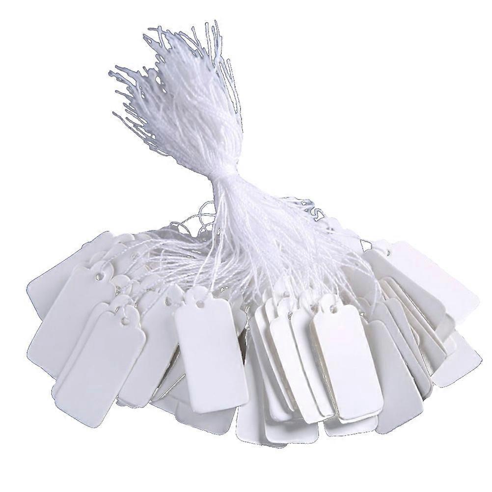 500 Weiße Preisschilder Mit Aufhängeschnur Für Produkte, Schmuck Und Bekleidung-white