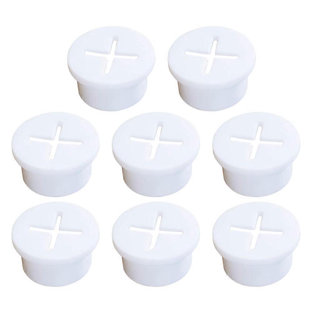 8 Stück Weiße Möbelkabel-gummidurchführungen, Kabeldurchführungen Für Zuhause-2.90x2.90x1.00cm-white