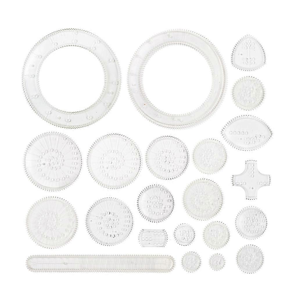 1 Set 22-teiliges Zeichenschablonen-lineal-set, Kreatives Mallineal-set Für Kinder (ohne Stift Und Kleber, Weiß)-12.5x5.8cm-white