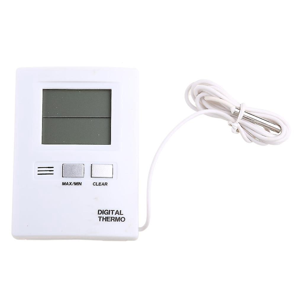 Weißes Digitales Lcd-thermometer Für Innen- Und Außentemperatur