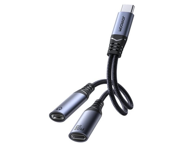 Joyroom SY-C03 USB-C to 2x USB-C 2in1 DAC adapter - black