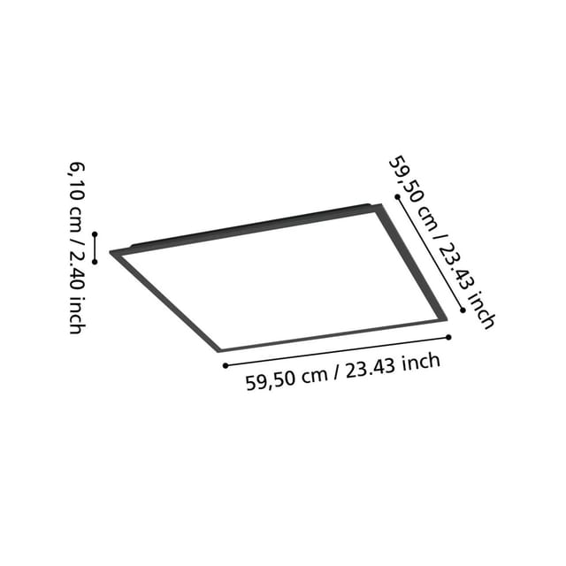 EGLO MORADILLO-Z MATTER panel 595x595 RGB/CCT 4400lm black