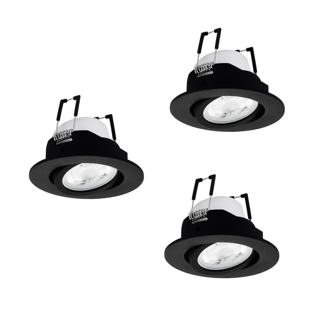 EGLO SALICETO-Z dowlights Ø88 RGB/CCT 3X490lm, black