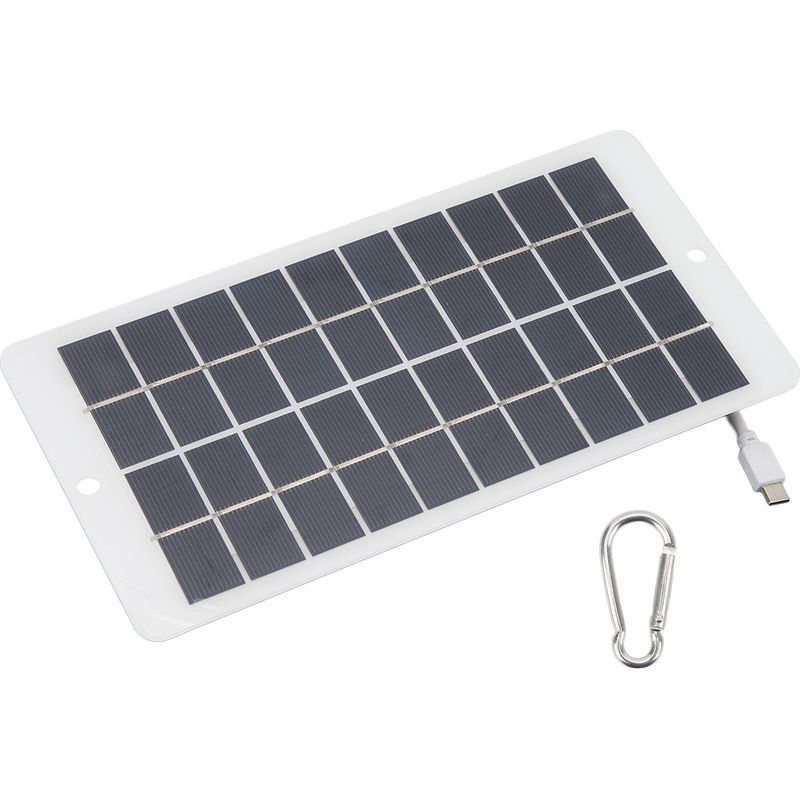Tragbares 10-w-solarpanel Aus Polykristallinem Silizium (ip65) Mit 5-v-usb-c-ausgang Für Überwachungskameras Und Eigenständige Außentürklingel