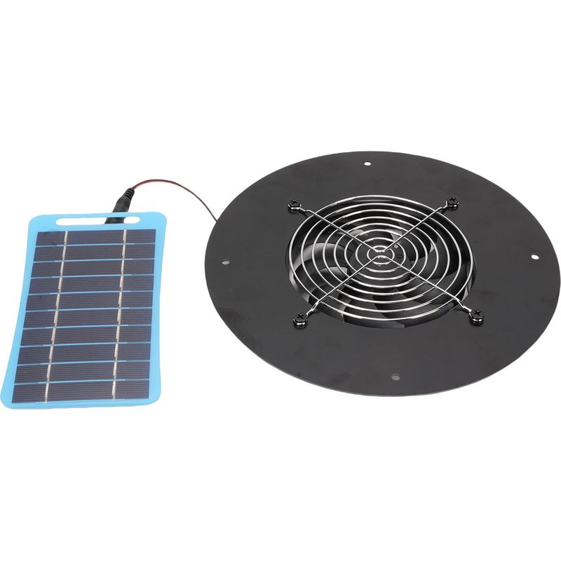 5-w-solar-abluftventilator – Rund, 22 Cm – Geräuscharm, Schutzart Ip65, Für Hühnerställe Und Gewächshäuser – Kabellos Und Autark – Blau