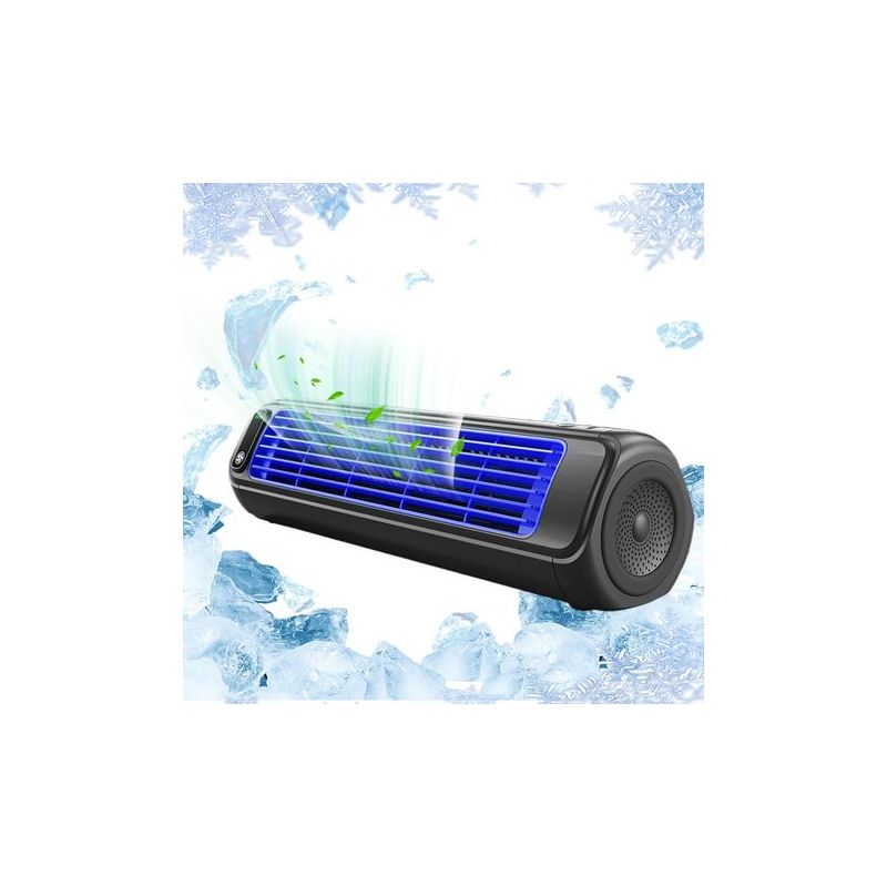 Ortviai 31,2 Cm (12,3 Zoll) Standventilator Ohne Rotorblätter, Leise Oszillierend, 3 Geschwindigkeitsstufen, Usb-anschluss, Dunkelgrau, Modernes Design