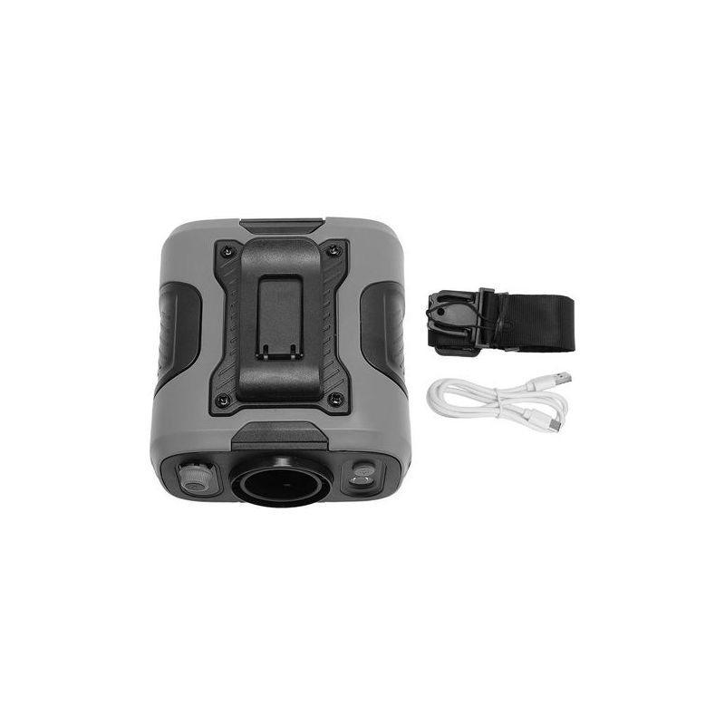 Wiederaufladbarer Gürtelventilator, Grau, 13.500 U/min, 100 Geschwindigkeitsstufen, Led-beleuchtung, Sos-funktion, 40 Stunden Akkulaufzeit, Tragbarer Clip Für Outdoor-wanderungen