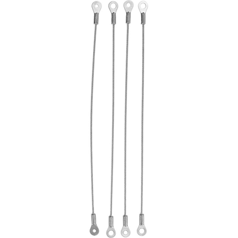 Edelstahl-aufhängeseil, 20 Cm, 4er-pack – Tragkraft 15 Kg, Ø 1,5 Mm Mit 5-mm-ringen Für Rahmen, Spiegel Und Leuchten