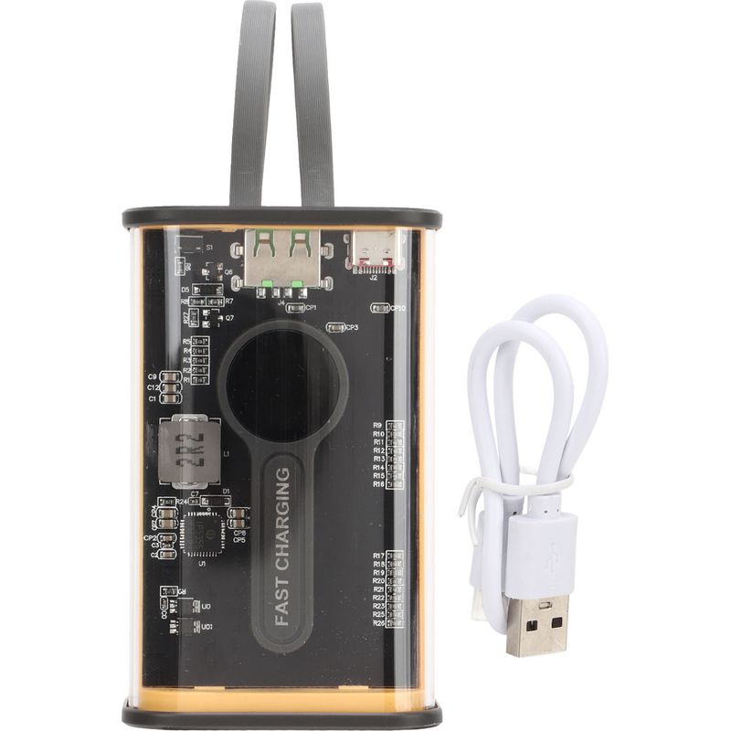 Ortviai 20000mah Transparente Powerbank Mit 22,5w Schnellladefunktion, Lcd-display, Kompaktem Industriedesign, Ideal Für Reisen