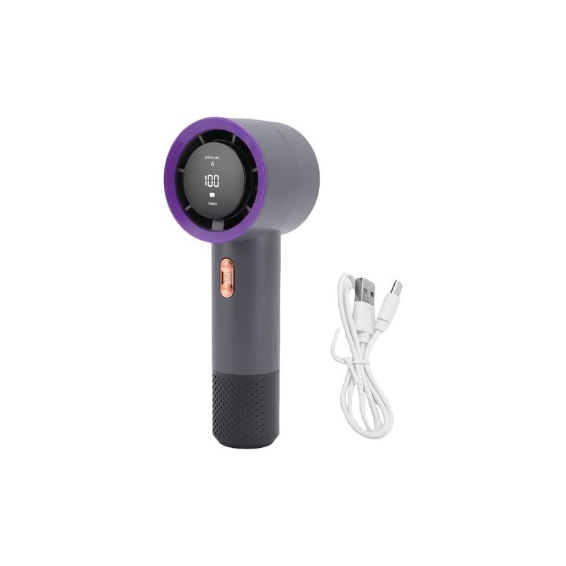 Wiederaufladbarer, Tragbarer Turboventilator Mit Usb-anschluss, 199 Geschwindigkeitsstufen, Digitalanzeige Und 3000-mah-akku. Leiser Betrieb.