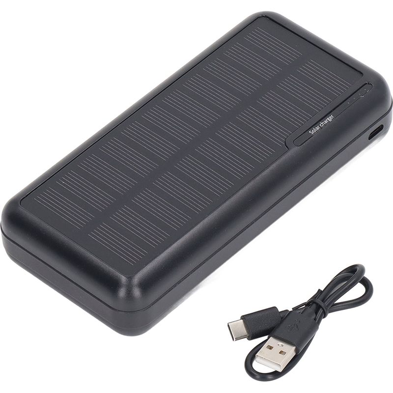 Ortviai 30000mah Solar-powerbank, Schnellladefunktion, Dual-usb, Schwarz, Kompakt Und Robust Für Camping Und Wandern