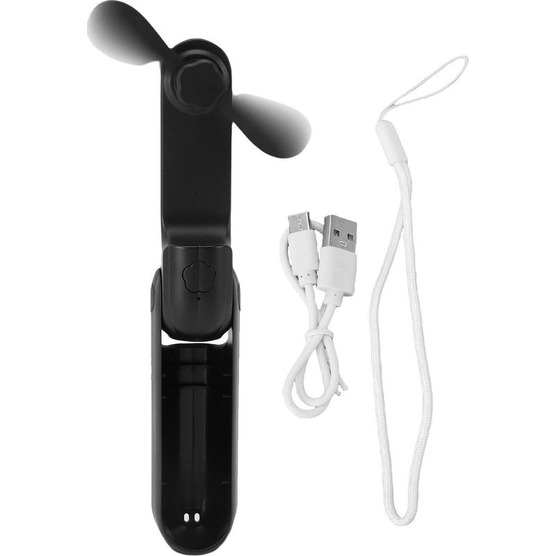 Ortviai Faltbarer, Tragbarer Ventilator, 3 Geschwindigkeitsstufen, Leise, Usb-aufladbar, Leicht (134 G) Für Büro, Camping Und Den Täglichen Gebrauch