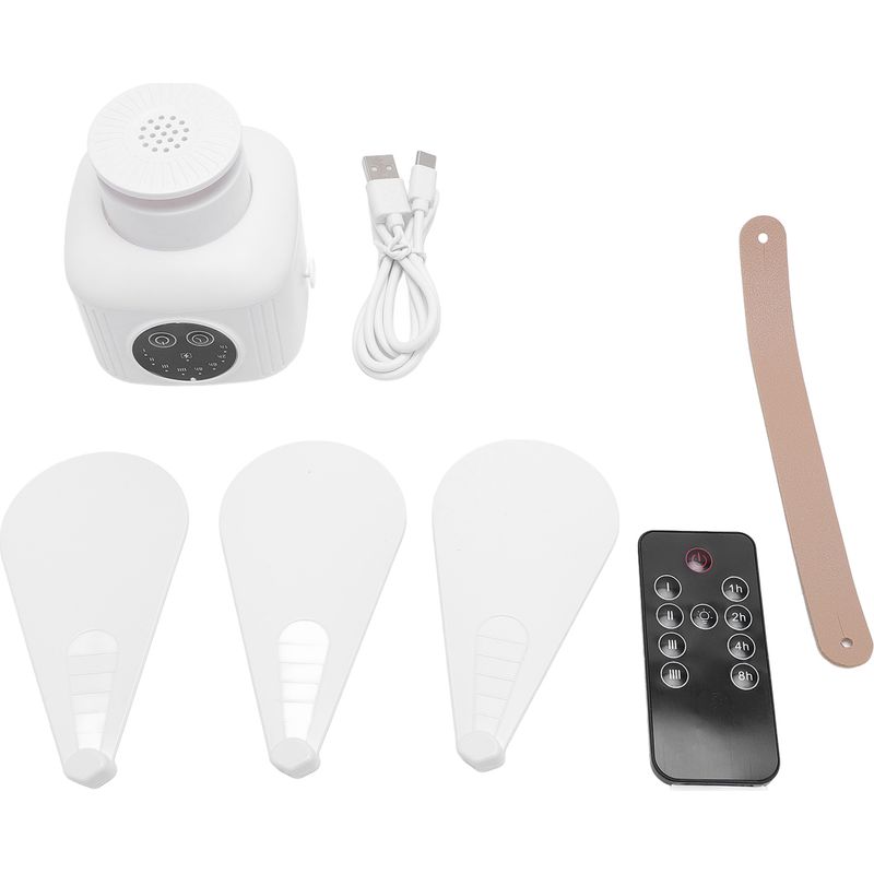 Ortviai Weißer Wiederaufladbarer Deckenventilator Mit Led-licht Und Ferngesteuertem Ätherischem Öldiffusor Für Den Innen- Und Außenbereich