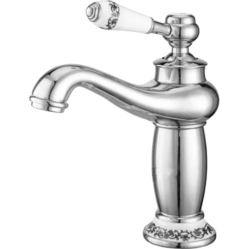 Retro-chrom-badezimmerarmatur Aus Massivem Messing, Einhebel-warm-/kaltwasser-mischbatterie Für Waschbecken