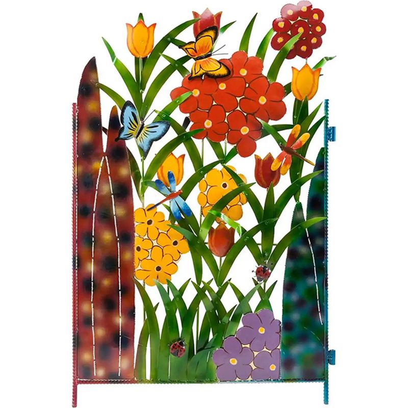Dekoratives Gartenpaneel Aus Schmiedeeisen Mit Blumenmotiv