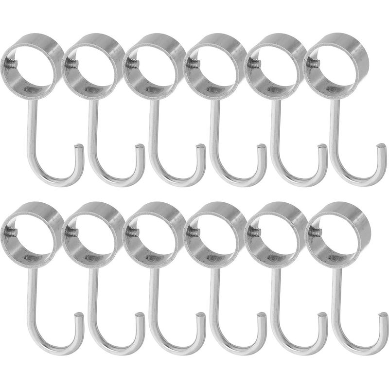Set Mit 12 Rohrförmigen Kleiderschrankhaken Aus Stahl