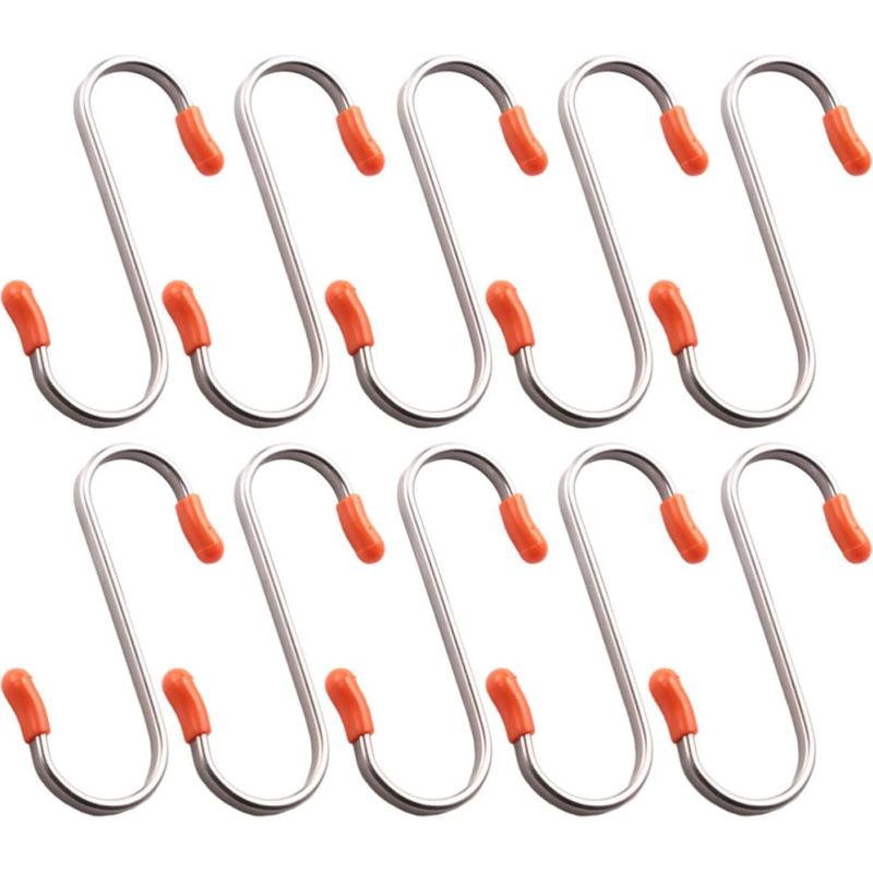 Set Mit 10 S-förmigen Flachen Edelstahlhaken