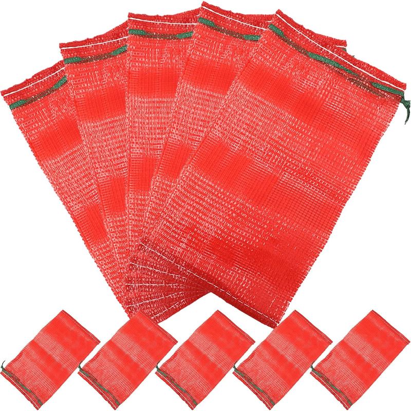 Packung Mit 25 Atmungsaktiven Roten Polypropylen-netzbeuteln