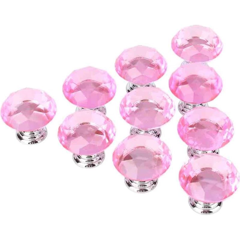 Elegante Türen Aus Glänzendem Rosa Kristallglas, K9-sockel