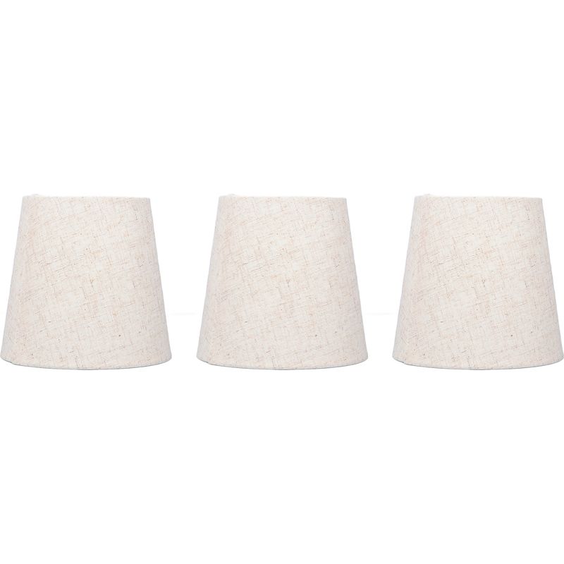 Set Mit 3 Leinenlampenschirmen 15 X 14 X 11 Cm Im Modernen Stil Für