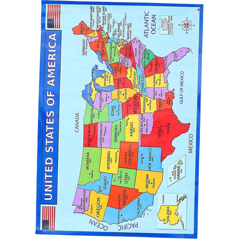 Lehrplakat Mit Einer Karte Von Amerika