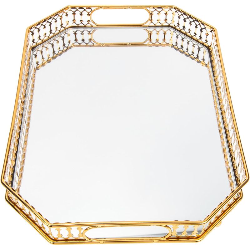 Elegante Waschtischablage Aus Metall Und Glas, Ideal Zur Aufbewahrung Ihrer Badezimmerutensilien.
