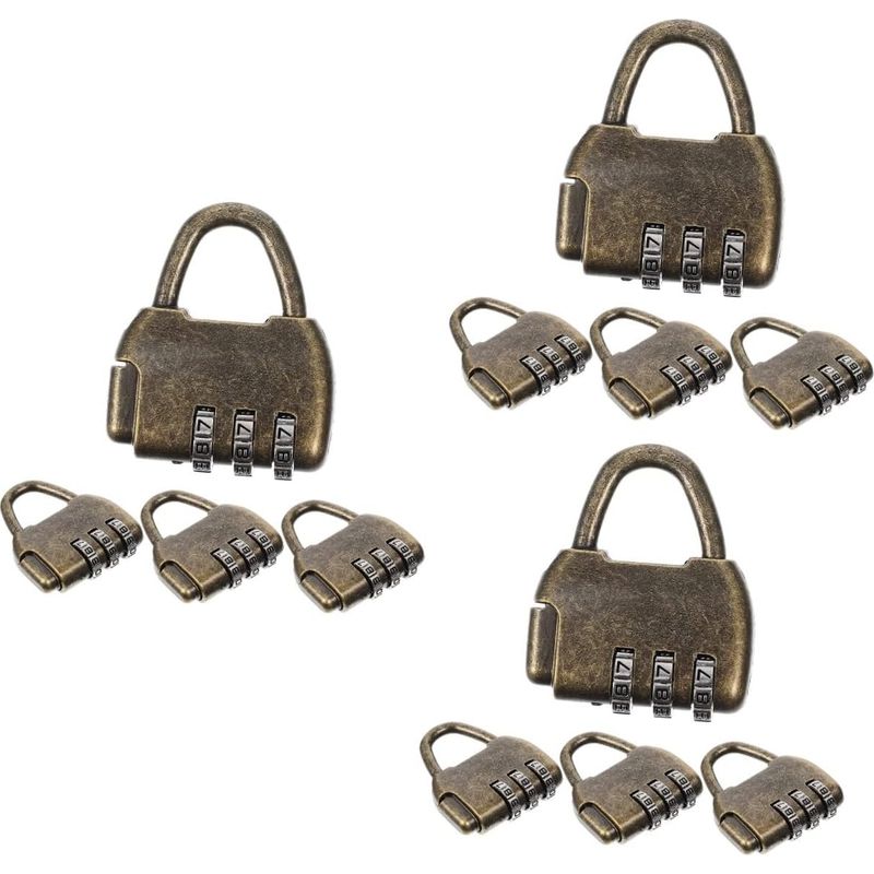 Set Mit 12 Antiken Vorhängeschlössern Im Retro-stil Mit Zahlenkombination Für