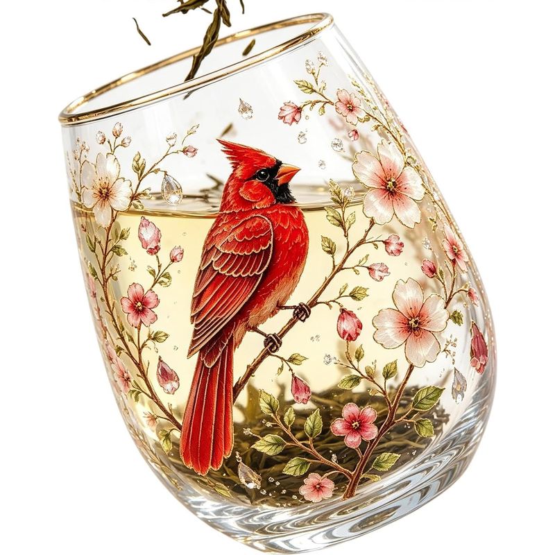 Teetassen Aus Glas, 414-ml-kaffeetasse Mit Erhabenem Vogelmotiv. Dekorativer Trinkbecher.