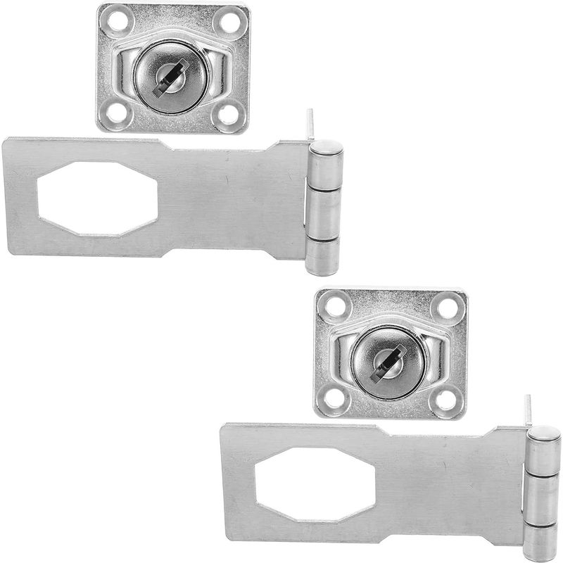 Set Aus 2 Klappbaren Sicherheitsverschlüssen Aus Edelstahl