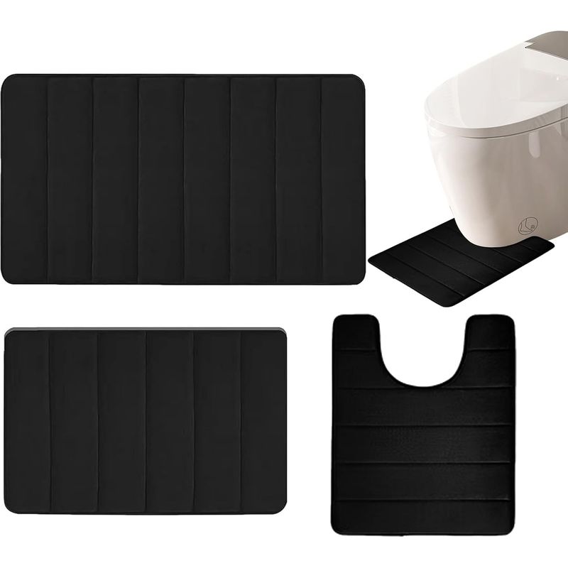 3-teiliges Badezimmer-set Duschmatte