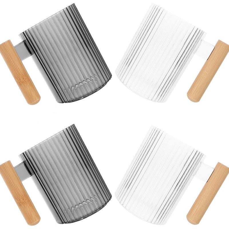 Set Mit 4 Zahnbürstenhaltern Aus Kunststoff, Große Becher Fürs Badezimmer, Unzerbrechlich