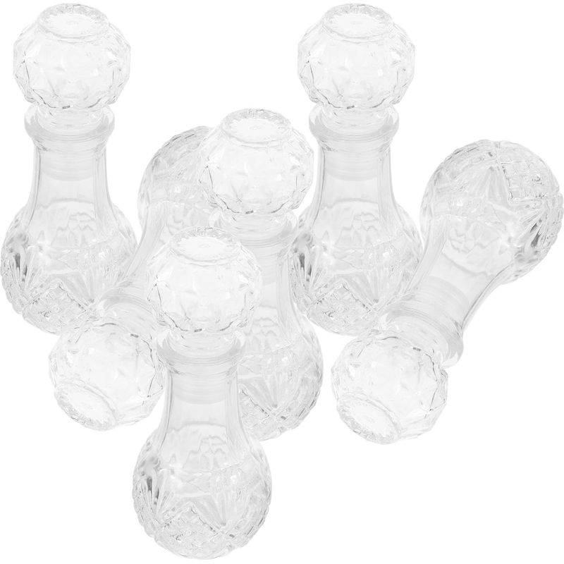 Set Aus 6 Weinkaraffen Aus Glas (je 50 Ml) Mit Designerverschlüssen