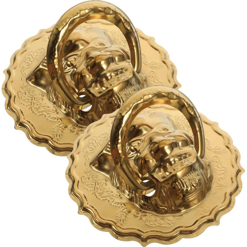 Dekorativer Türklopfer Tofficu Goldener Löwenkopf