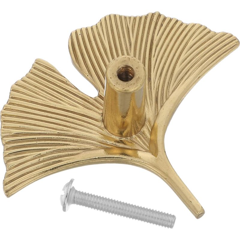 Möbelgriff Aus Massivem Messing In Form Eines Ginkgoblatts Mit Kratzfester Oberfläche Und