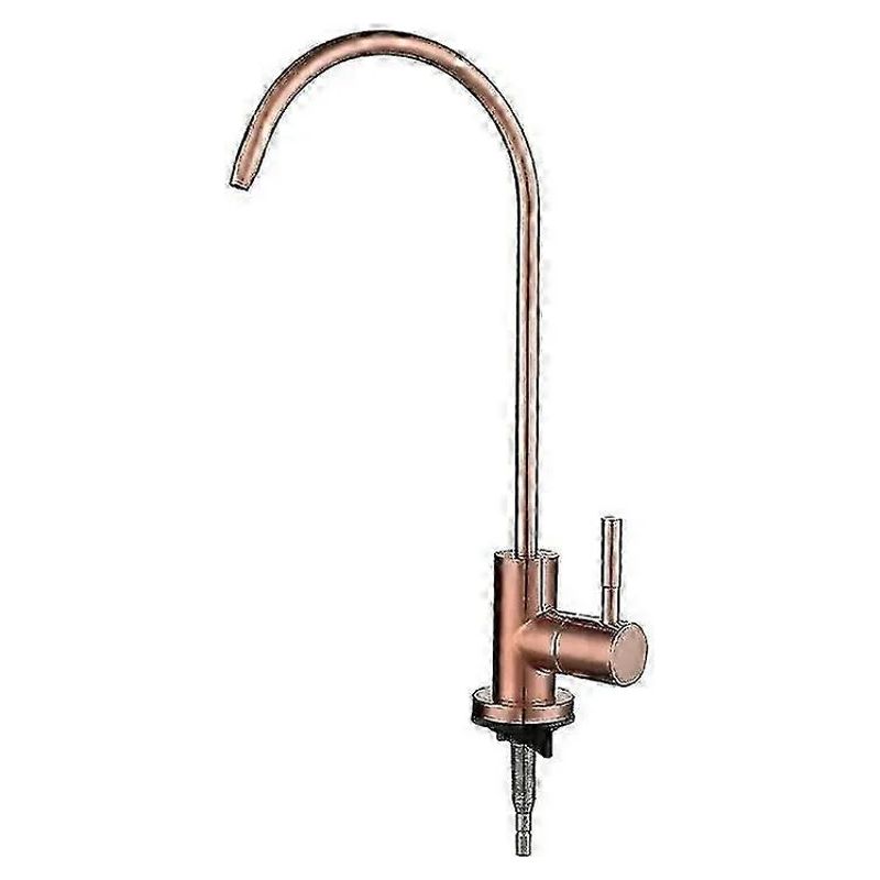 Küchenarmatur Aus Edelstahl 304 Für Umkehrosmose- Und Wasserfiltersysteme, Gebogene Trinkwasserarmatur Zur Untertischmontage