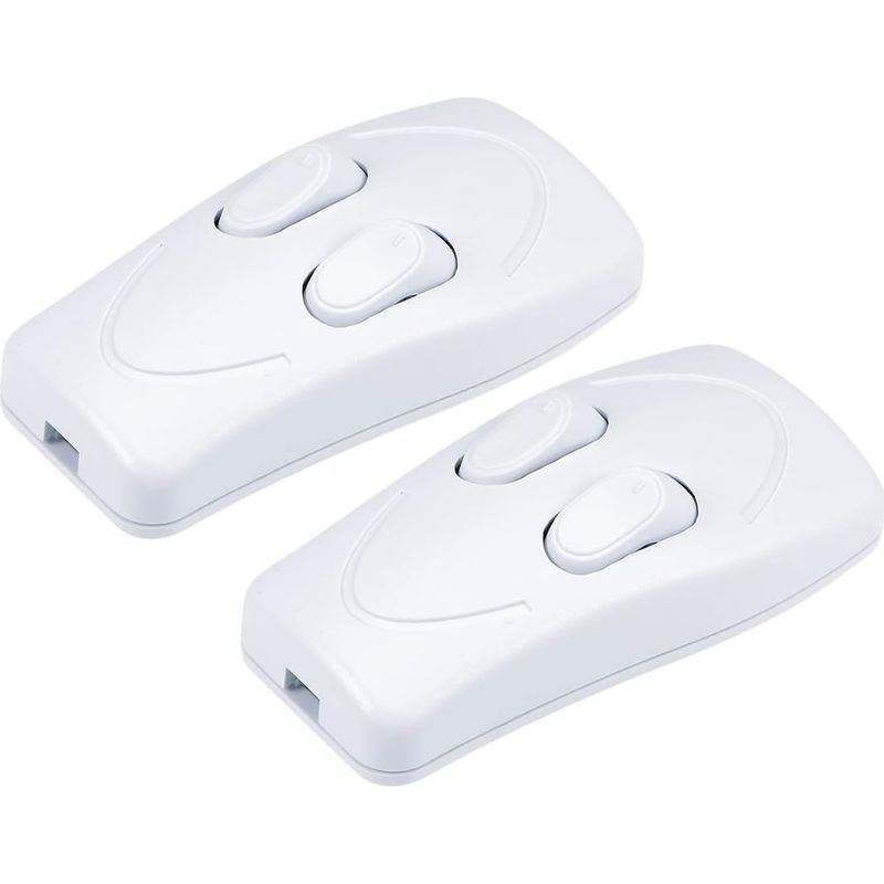 Doppel-wippschalter Für Lampe, 2 Stück, 250 V Wechselstrom, 1 A, Weiß, Inline