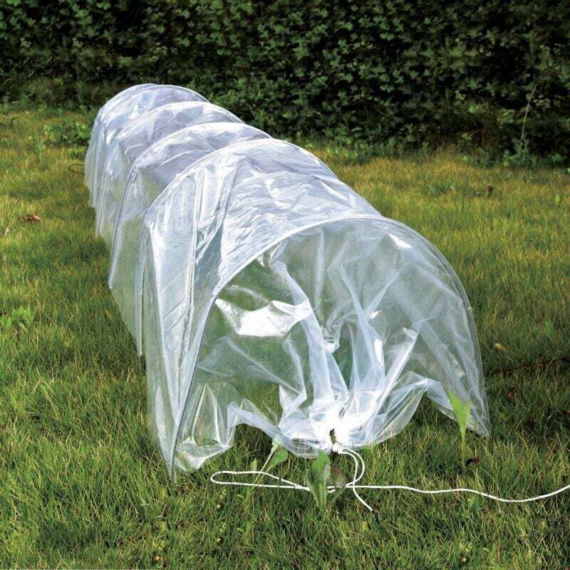 Set Mit 2 Einfach Zu Bedienenden Polyethylen-gartentunneln Für Setzlinge - Erwärmt Den Boden Vor Dem Pflanzen - Schützt Empfindliche Pflanzen - 300 X 45 X 45 Cm (l X B X H)