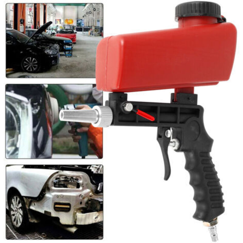 Tragbare Pneumatische Sandstrahlpistole (90 Psi), Leichtes, Handgeführtes Sandstrahlgerät Aus Aluminium, Mit Schwerkraftregulierung