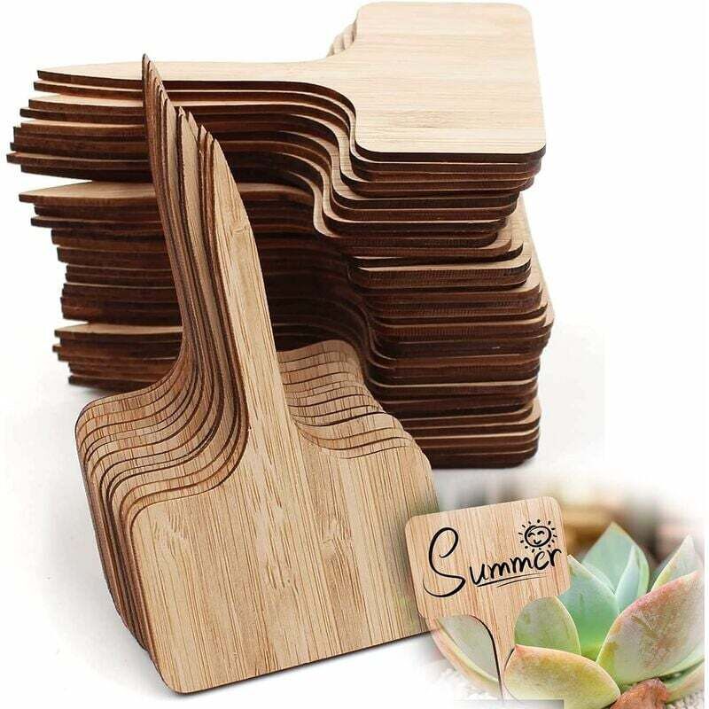 Pflanzenetiketten, 50 Bambus-holz-pflanzenschilder, T-förmig, Gartenmarkierungen, Gartenschilder, Gemüsegartenschilder, Für Blumen, Gemüsesamen, Gartenbaumschule, 10 X 6 Cm