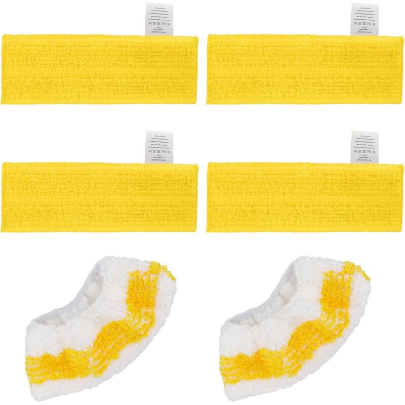 Greesuit 6er-pack Mikrofaser-ersatztücher, Kompatibel Mit Kärcher Easyfix Sc 1, Sc 2, Sc 3, Sc 4, Sc 5 Dampfreinigern, 4 Tücher Und 2 Hauben