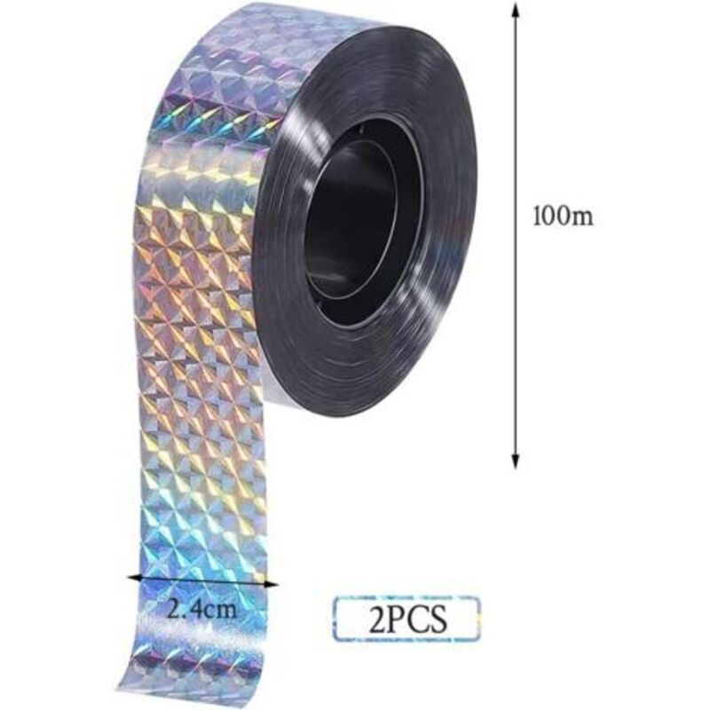 Taubenabwehrband, 2 Rollen À 2,4 Cm (100 M), Doppelseitig, Holografisch Glänzend, Zur Vogelabwehr