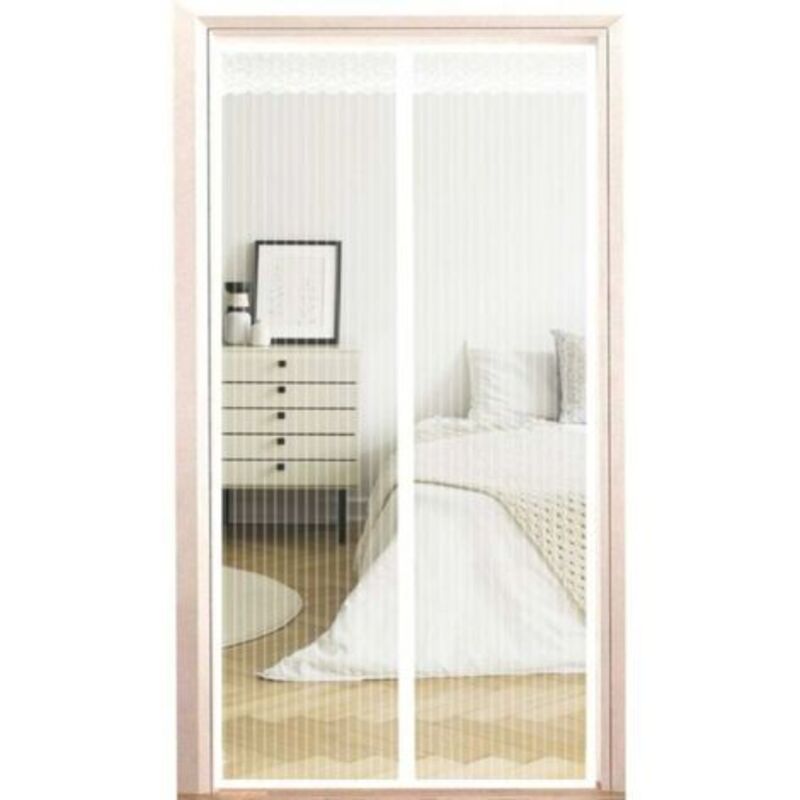 Magnetisches Moskitonetz – Autoverschluss – Magnetische Haftung – Für Türen/terrassen – Weiß – 80 X 200 Cm