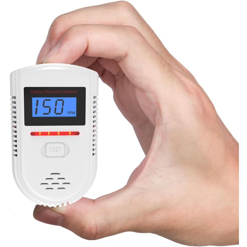 Kohlenmonoxidmelder, Kohlenmonoxidmelder Mit Led-anzeige (ppm-wert Immer Sichtbar) Und 85 Db Akustisch-optischem Alarm.