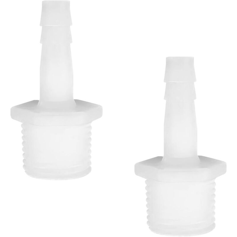 Set Mit 2 Kunststoff-schlauchreduzierstücken, 8 Mm Außendurchmesser (schlauchanschluss) X G1/2 Außengewinde, Anschlussadapter Für Aquarien