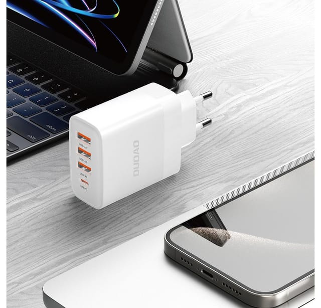 Dudao A5HEU network charger 3x USB-A 1x USB-C PD20W - white