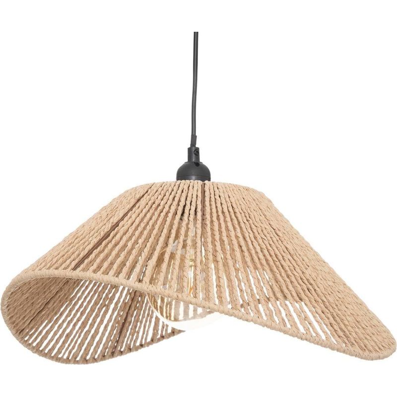 Atmosphera – Myha Beige Pendelleuchte, 45 Cm Durchmesser – Leuchtmittel Nicht Enthalten, E27 40w – Gewebtes Papier, Höhenverstellbar – Für Wohnzimmer, Schlafzimmer, Küche, Büro